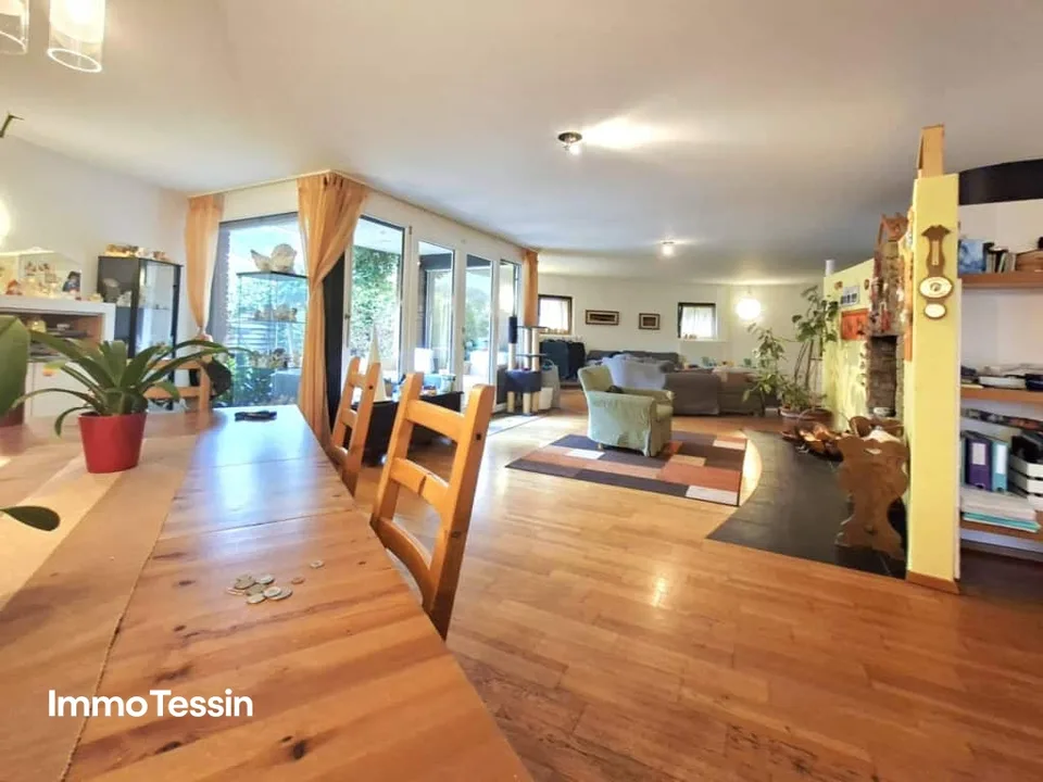 Fantastic Mario Botta house in the Blenio Valley with 2 apartments in a top location with a free view of the Ticino mountains