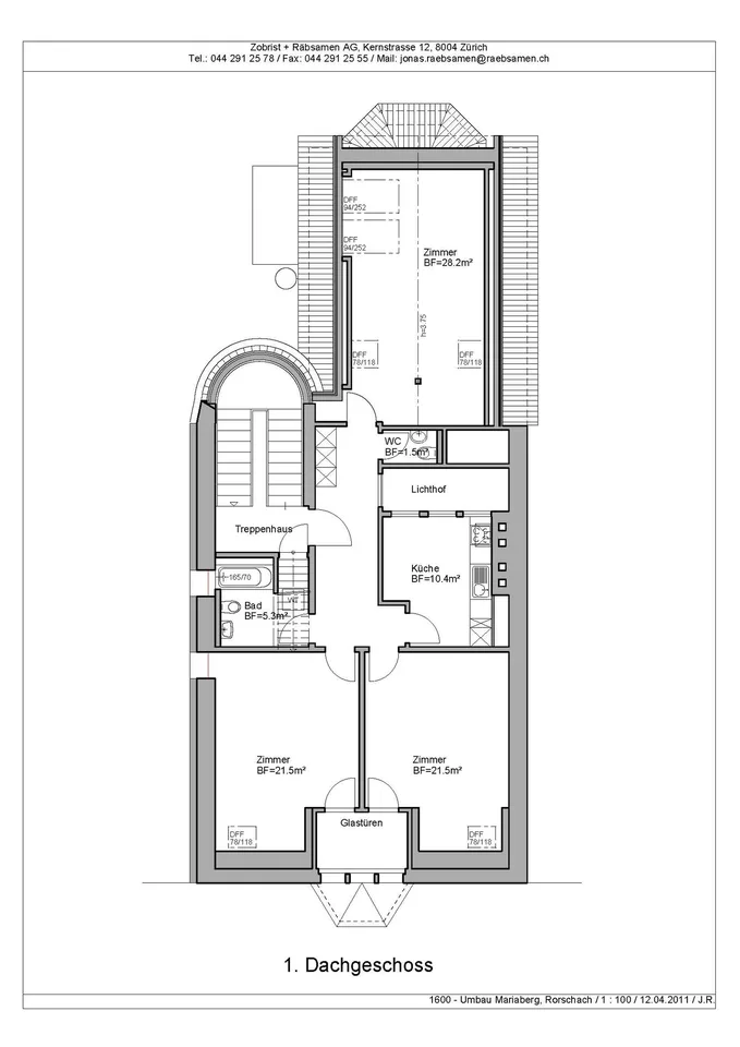 Charmant appartement de 3,5 pièces au dernier étage avec vue sur le lac à Rorschach