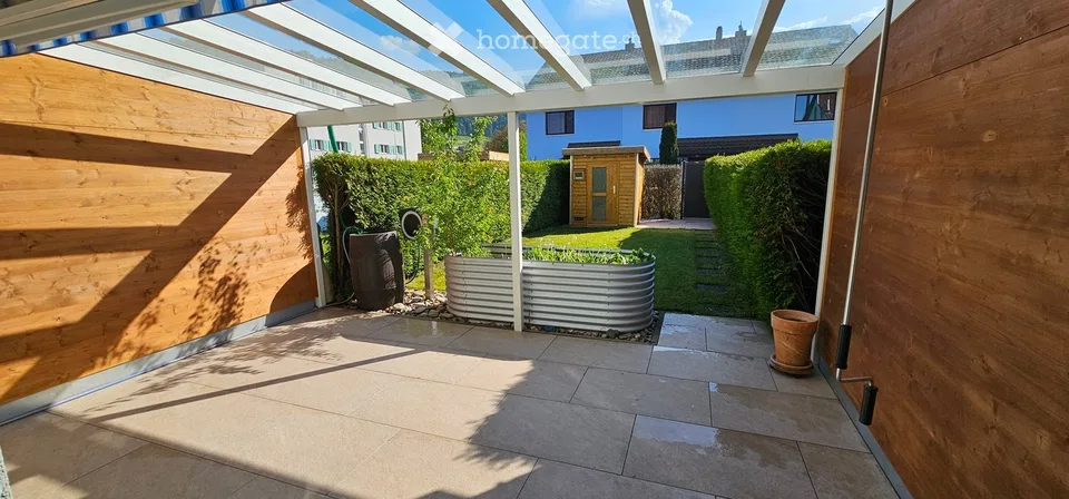 Family-friendly row house with garden, sauna, and hobby room