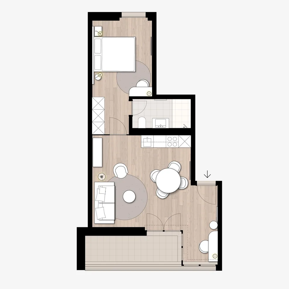 2-Zimmer Apartment möbliert und neu renoviert in Zürich Oerlikon