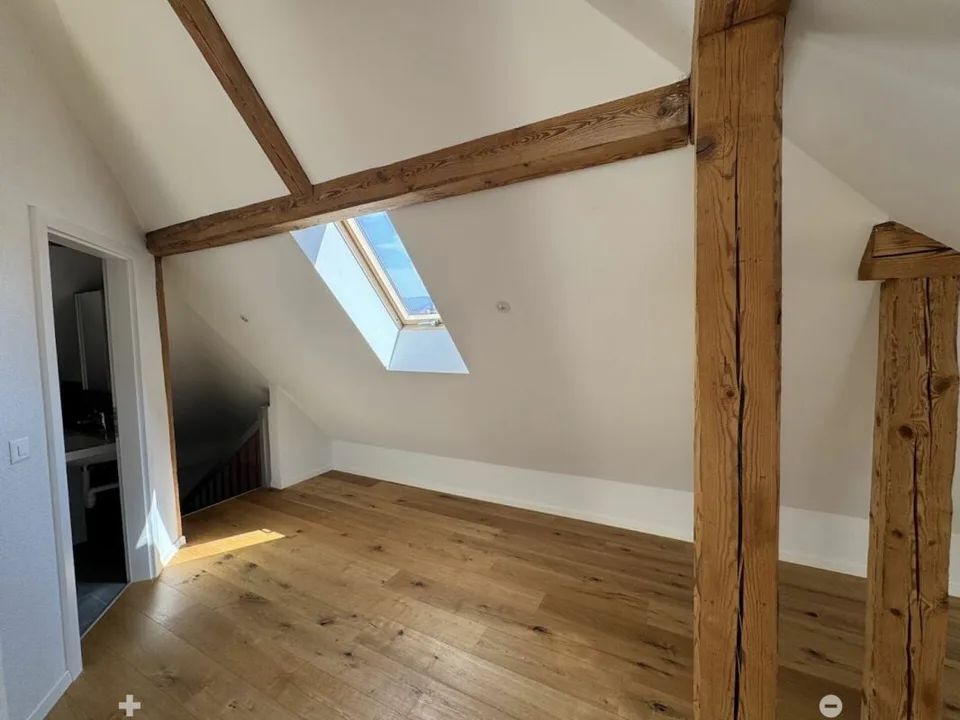 Sonnige Dachwohnung mit Sichtbalken und besonderem Charme