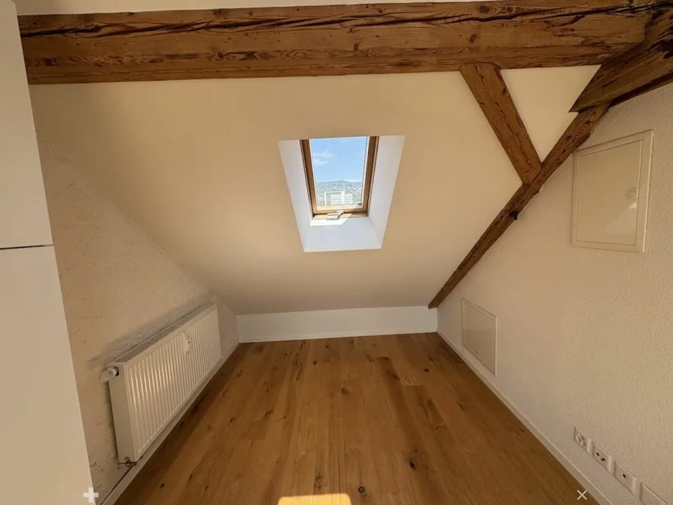 Sonnige Dachwohnung mit Sichtbalken und besonderem Charme