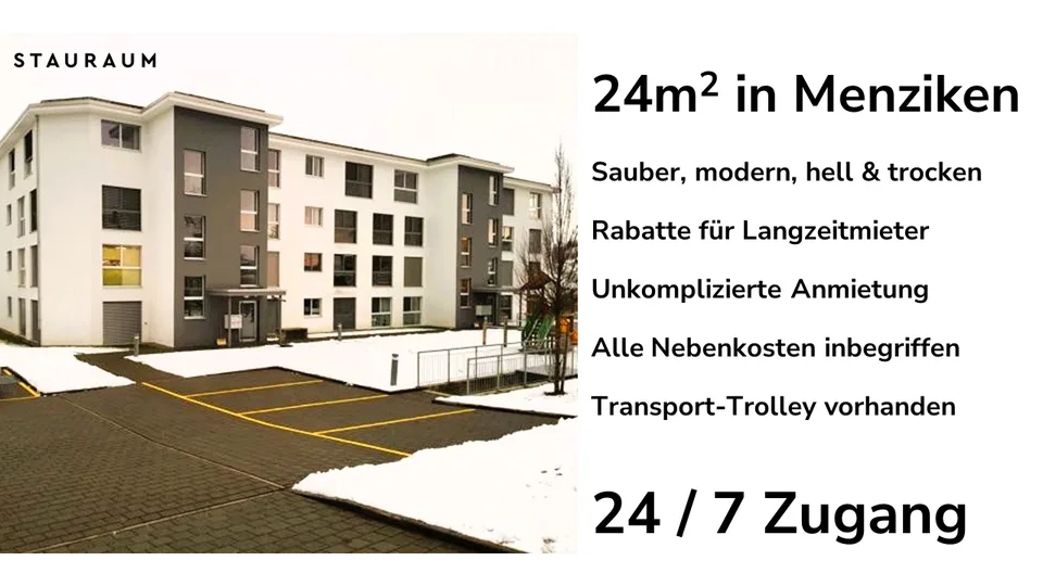 Lagerraum mit 24m2. Unkompliziert, modern & trocken.