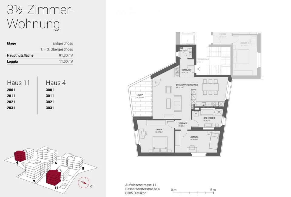 Modern 3.5-room apartment in a new building in Dietlikon