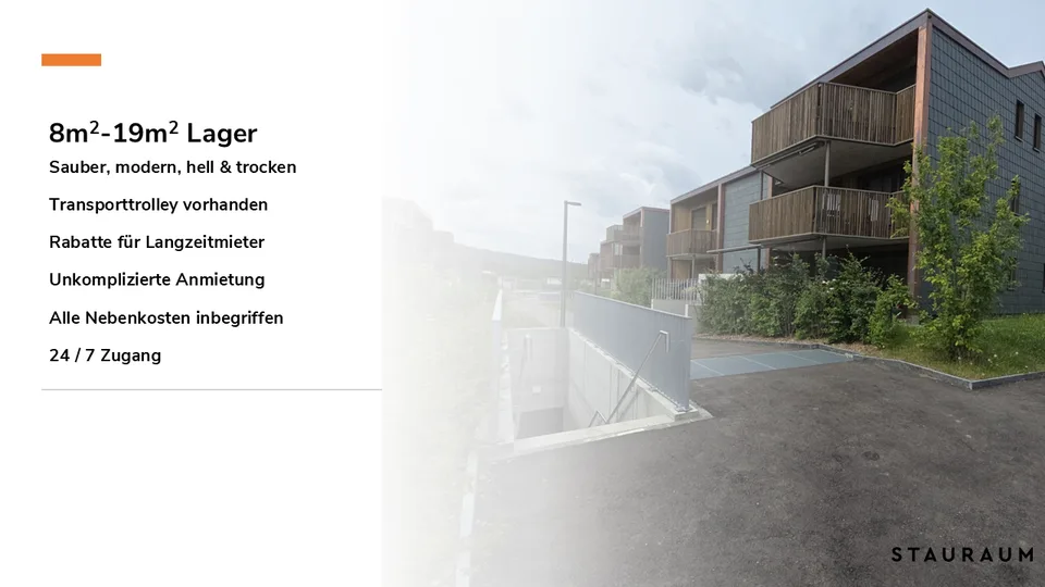 Lagerräume 17.8m2 - unkompliziert, modern und trocken
