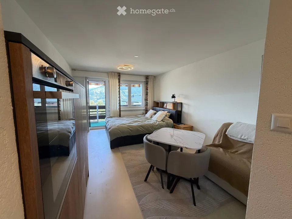 Modern studio with panoramic views of the mountains in Haute-Nendaz