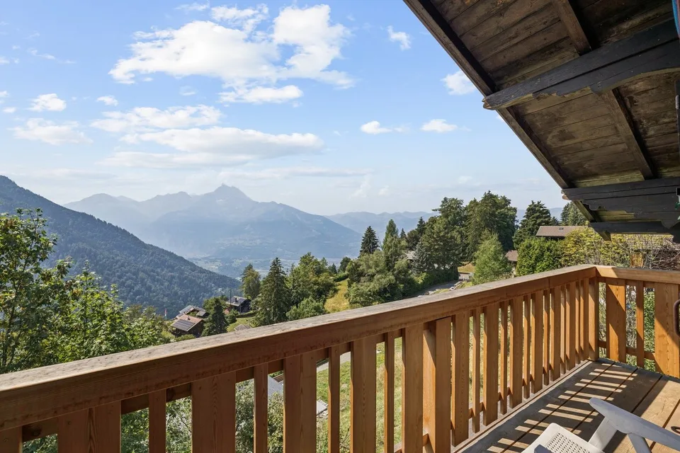 Chalet rénové sur les hauteurs de Gryon, studio indépendant, vue impre