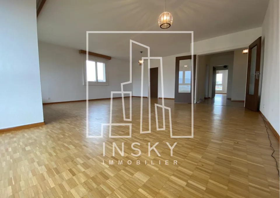 Appartement rénové de 4 chambres, 177 m² PPE, vue panoramique (Meyrin)