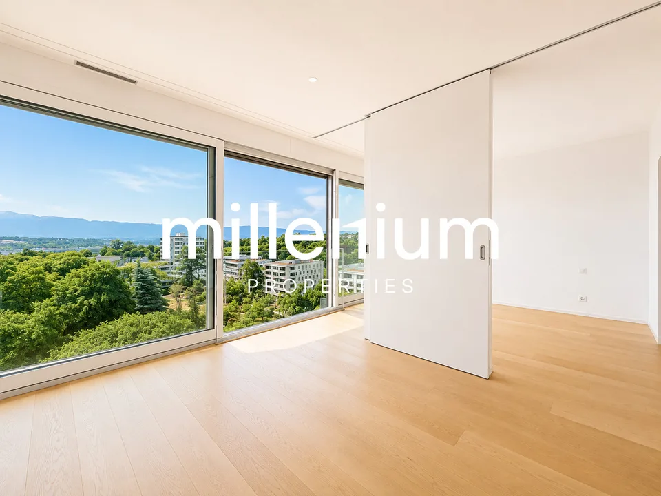 Superbe Dachgeschoß-Duplex mit Blick auf den Genfersee und die Mont-Blanc bei Chêne-Bougeries