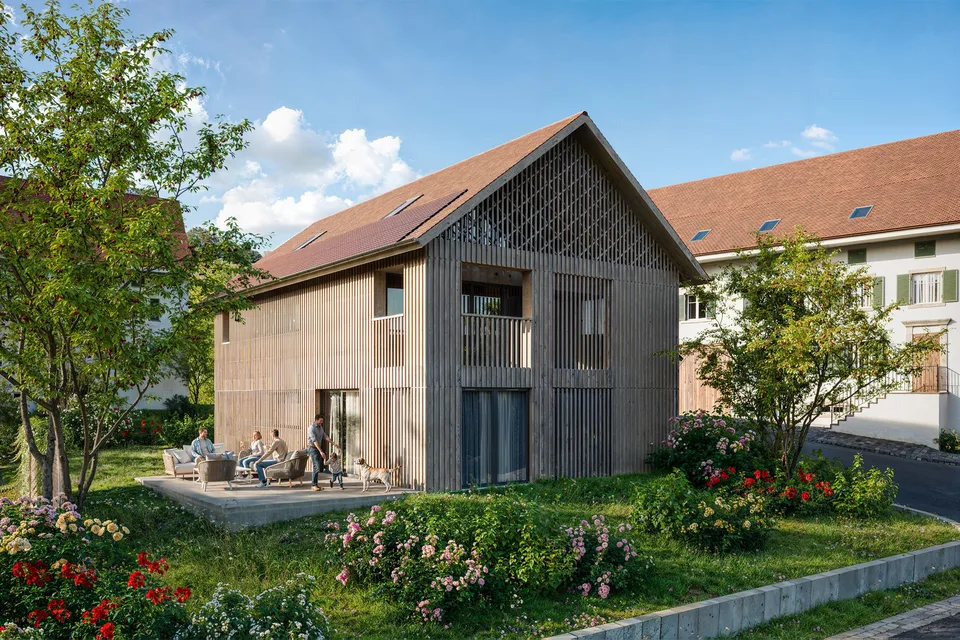 Modernes Einfamilienhaus im Dorfkern von Niederneunforn