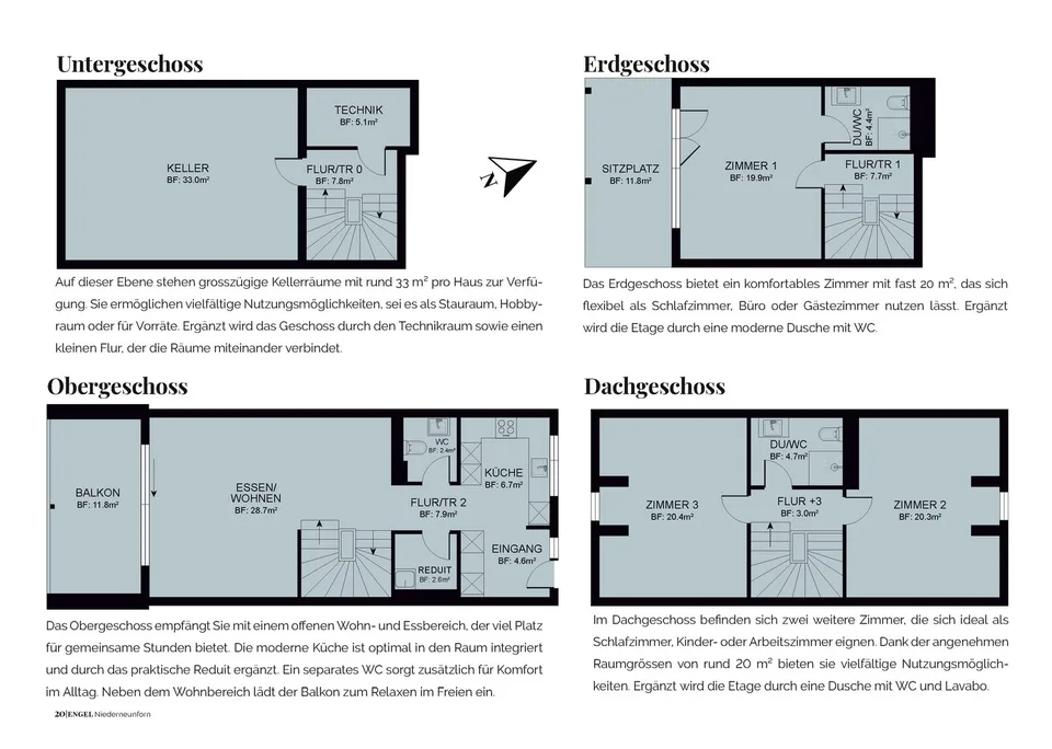 Overbuilding Engel, modern semi-detached single-family house Premium
