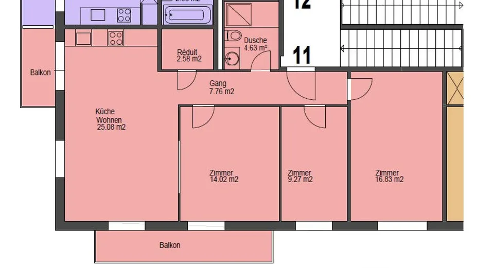 Appartement 4,5 pièces 1er étage - quartier urbain