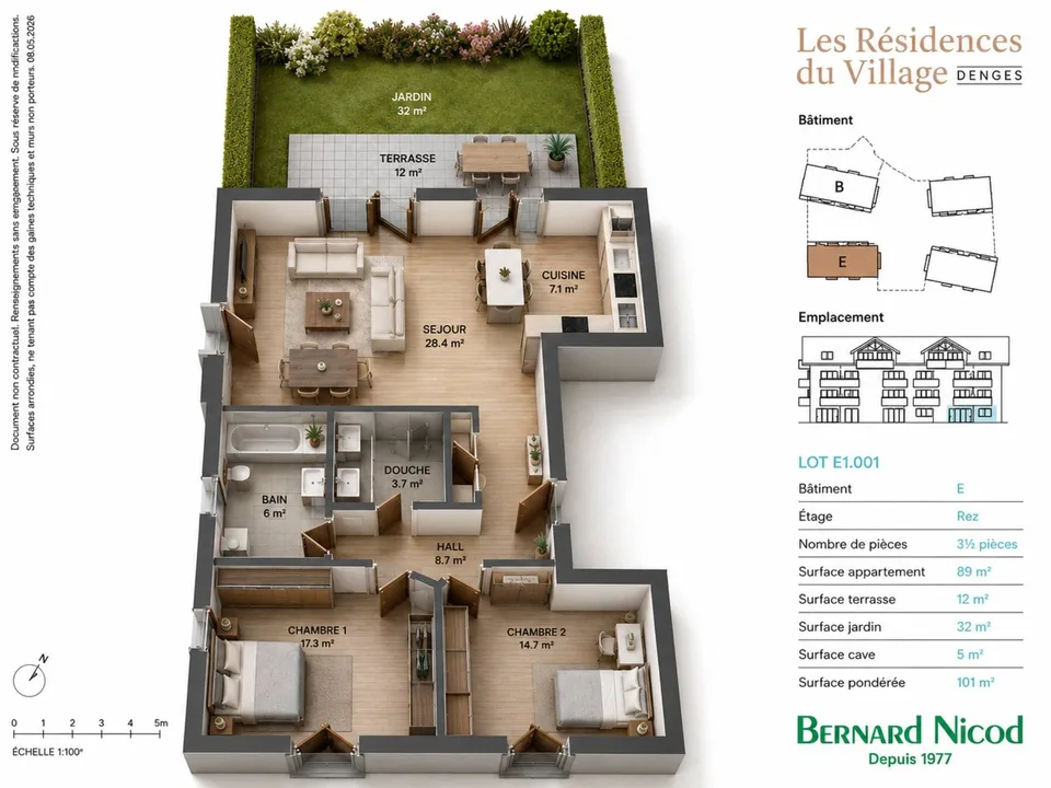 Denges Appartements neufs Minergie | 3.5 pièces avec jardin et terrasse