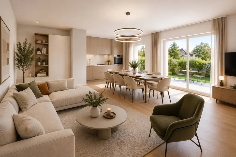 Denges - Erdgeschosswohnung mit 3.5 Zimmern - 88 m² mit Terrasse von 12 m² und Garten von 28 m²