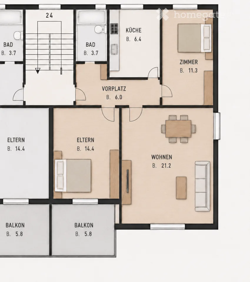 Appartamento in proprietà di 3 locali con balcone, parcheggio e potenziale di sviluppo