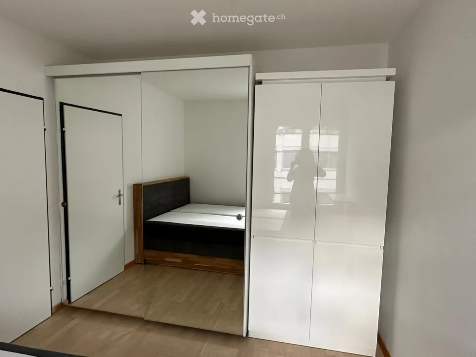Modern 2.5-room apartment near the train station with a lake view
