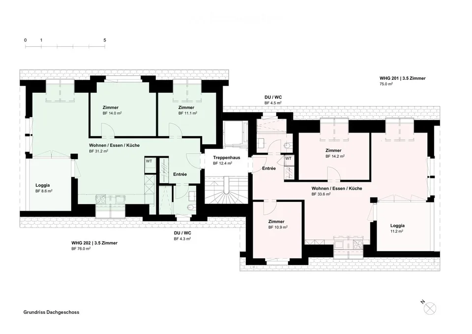 Moderne 3.5-Zimmer-Neubauwohnungen an der Stadtgrenze mit freier Aussicht ins Grüne