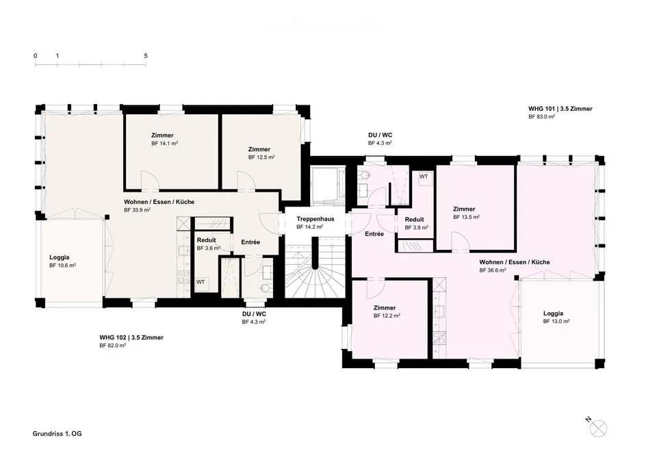 Moderne 3.5-Zimmer-Neubauwohnungen an der Stadtgrenze mit freier Aussicht ins Grüne