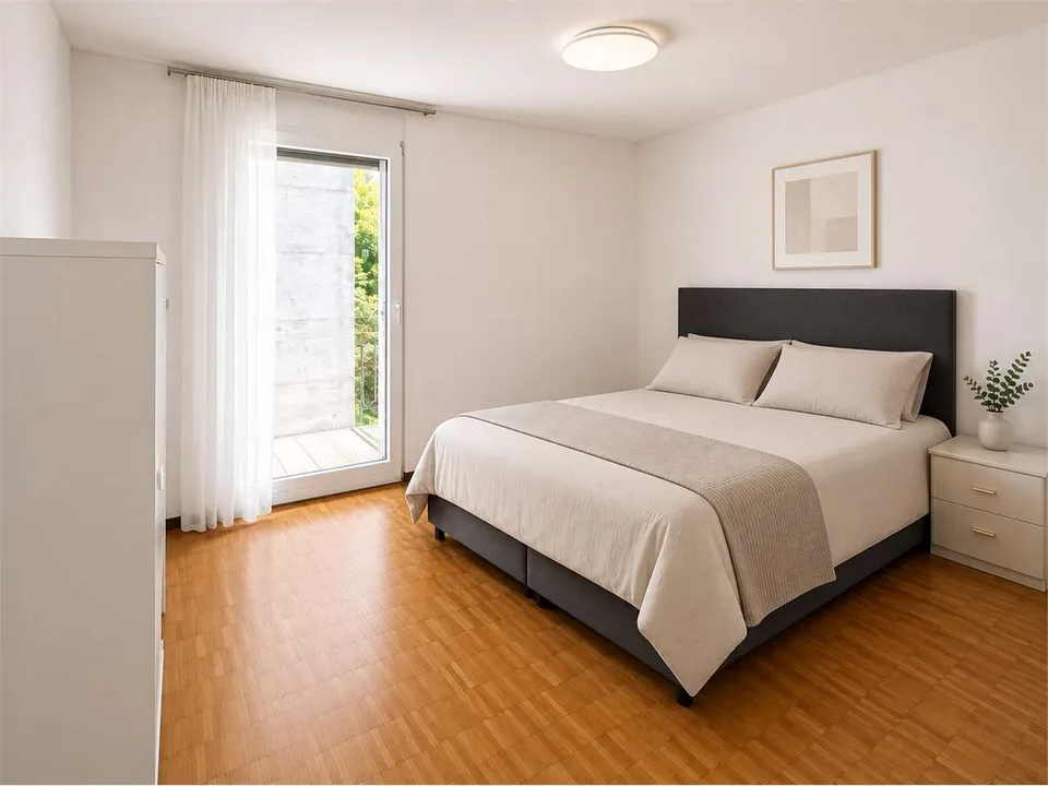 Bright attic of 4.5 rooms with lake view in Minusio