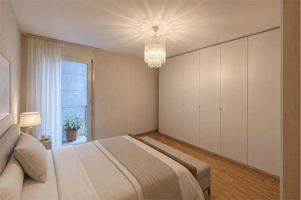 Bright attic of 4.5 rooms with lake view in Minusio