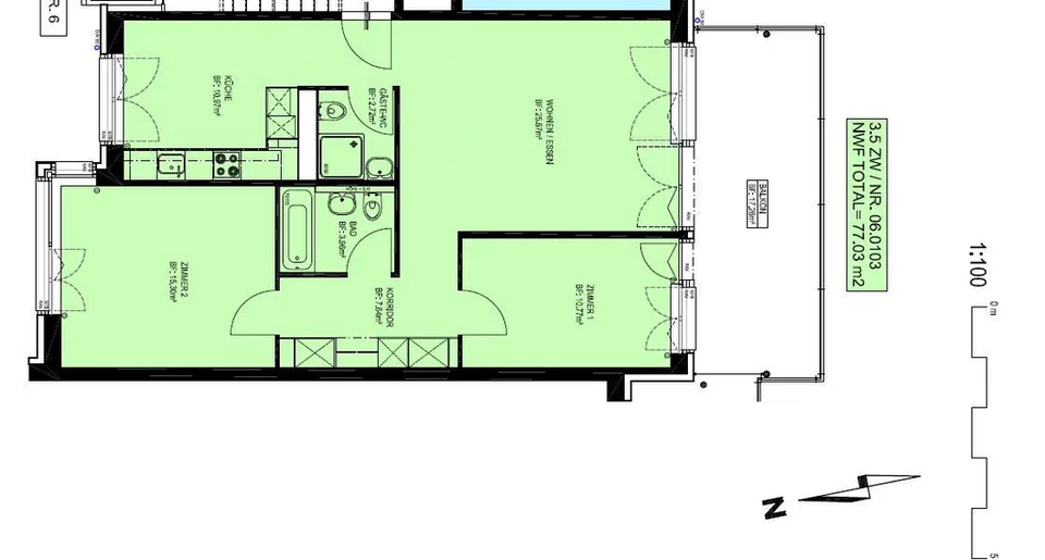 3.5-room apartment with balcony in Dietlikon