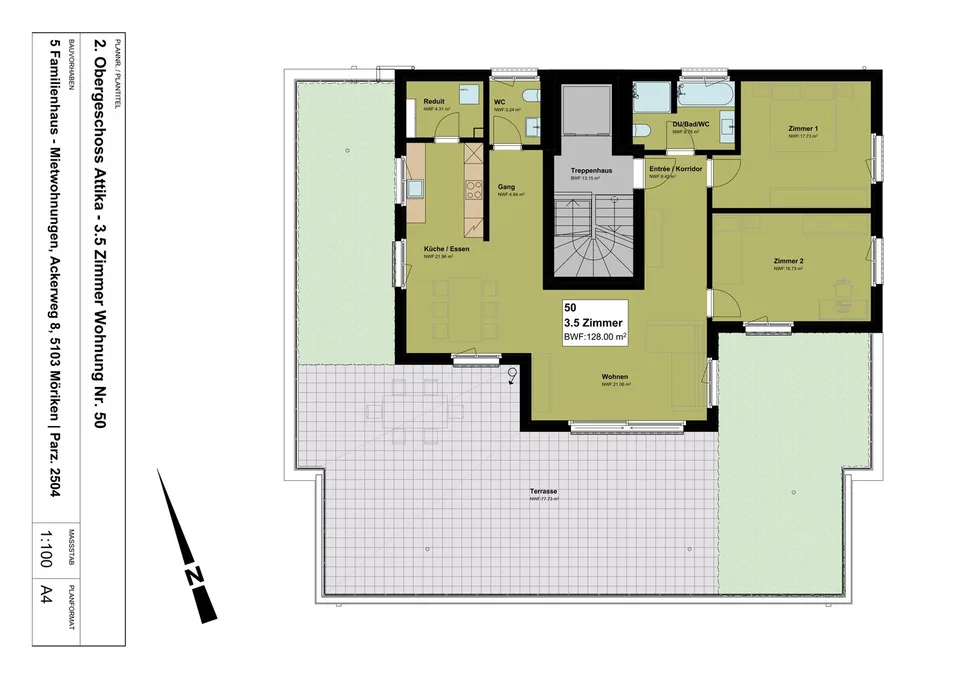 Moderne 3.5-Zimmer-Wohnung mit Terrasse und Aussicht