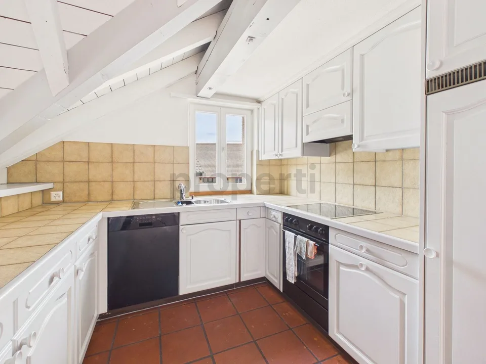 Cozy 4.5-room attic apartment with balcony in Beringen