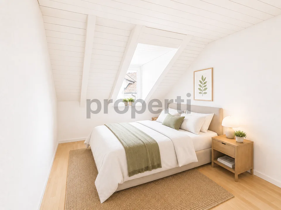 Cozy 4.5-room attic apartment with balcony in Beringen