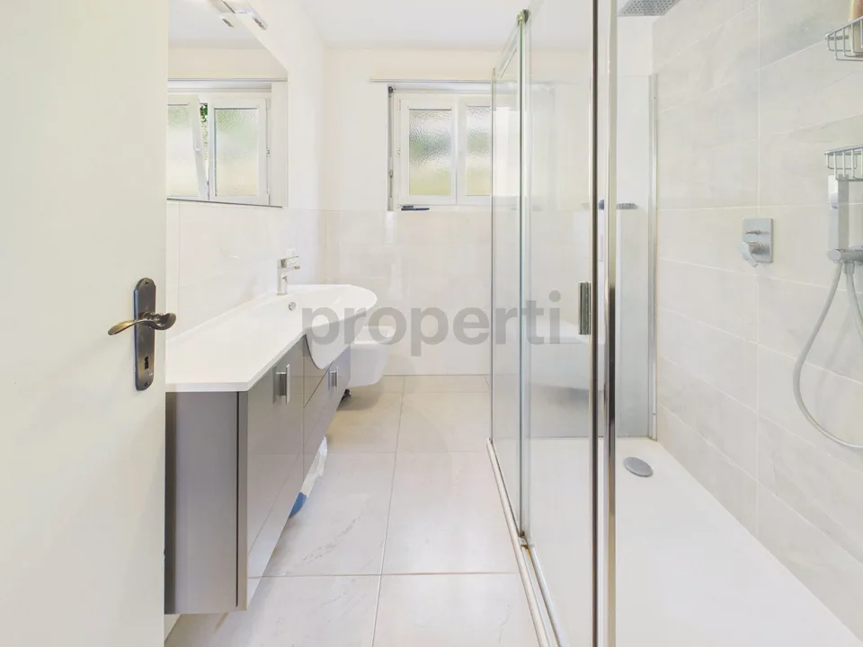Large west-facing terrace with spectacular sunsets, communal pool and wooden fireplace