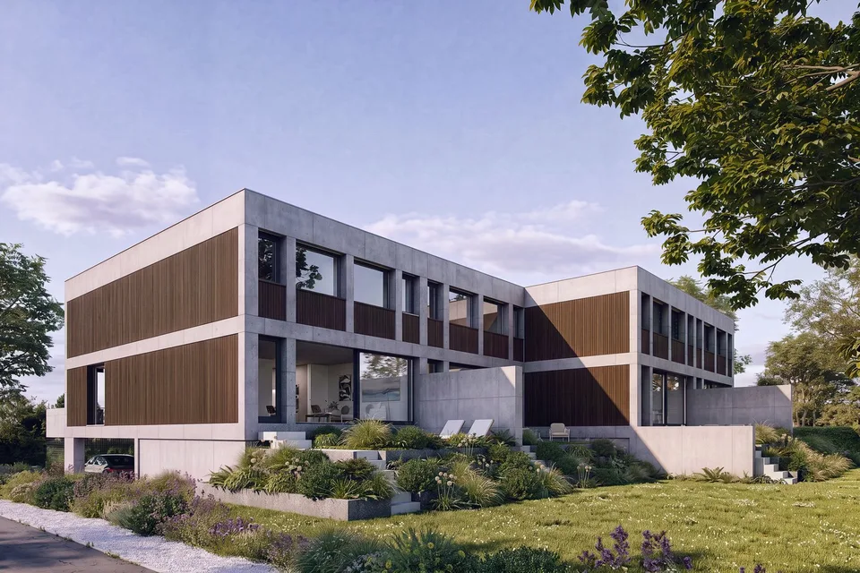 Architecture et beaux volumes | Villa C du projet Pra Vinea à Corminboeuf