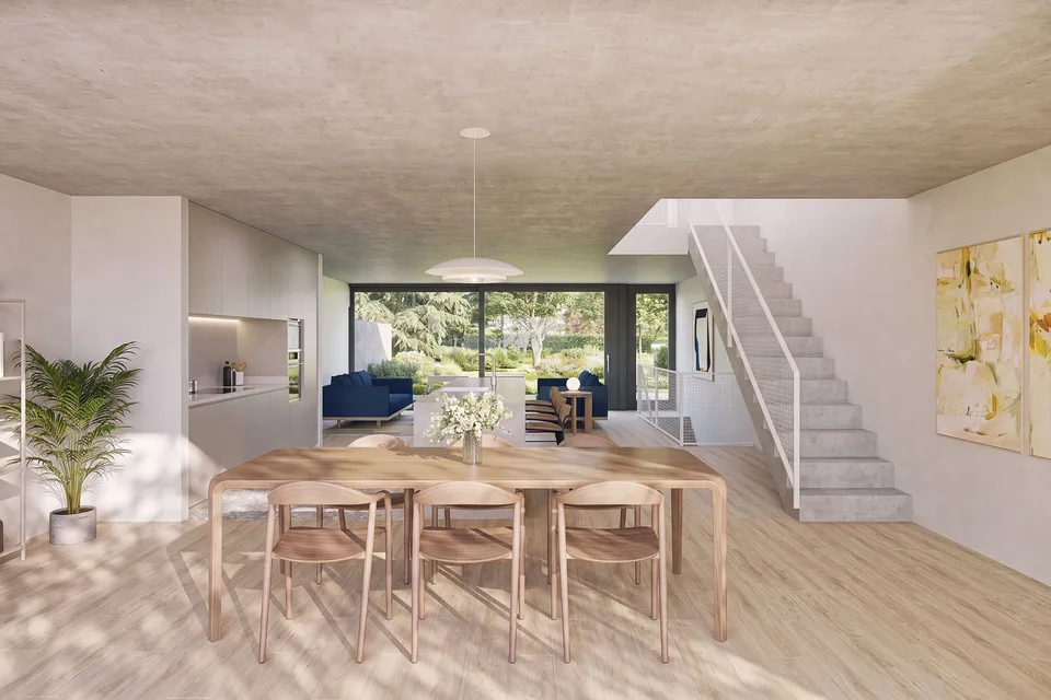 Architecture et beaux volumes | Villa C du projet Pra Vinea à Corminboeuf