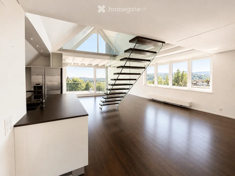 Habitation exclusive sur 2 niveaux – appartement loft exceptionnel de 1,5 pièces avec terrasse & climatisation