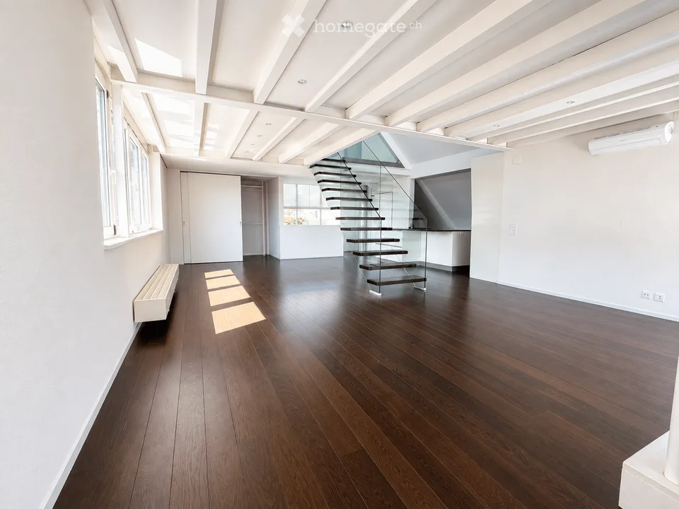 Habitation exclusive sur 2 niveaux – appartement loft exceptionnel de 1,5 pièces avec terrasse & climatisation