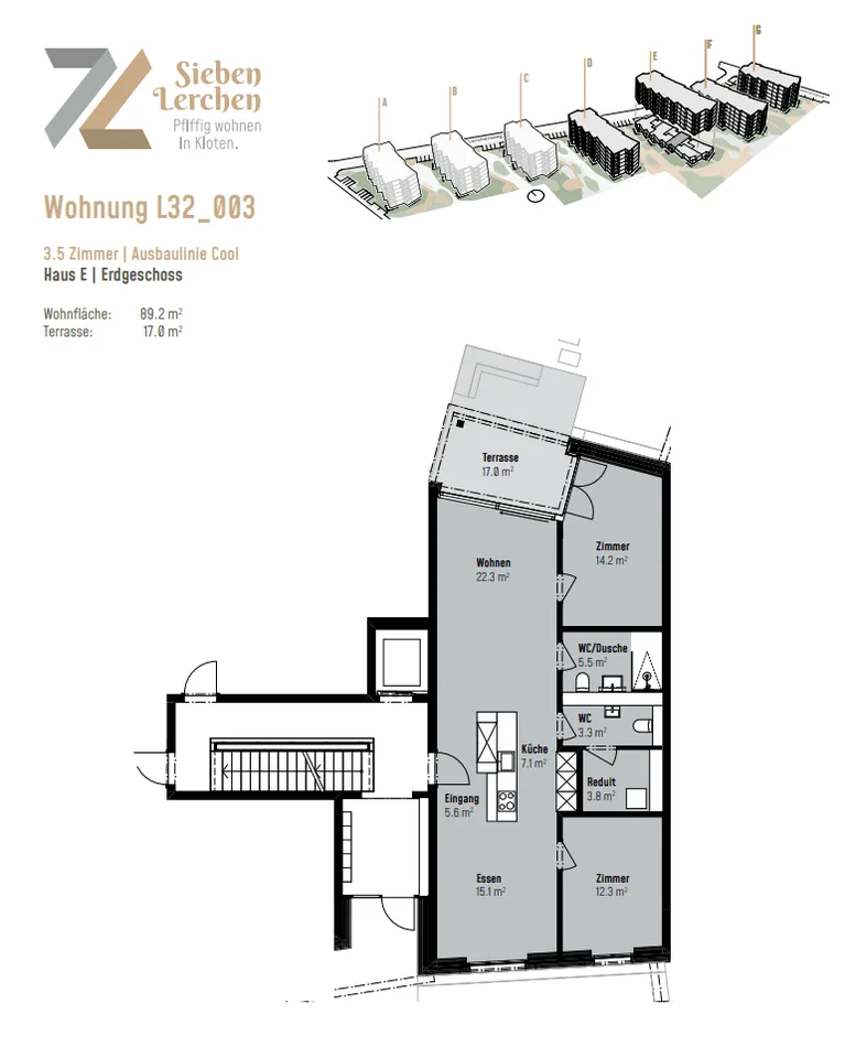 Modern 3.5-room new apartment in the 7 Lerchen development in Kloten