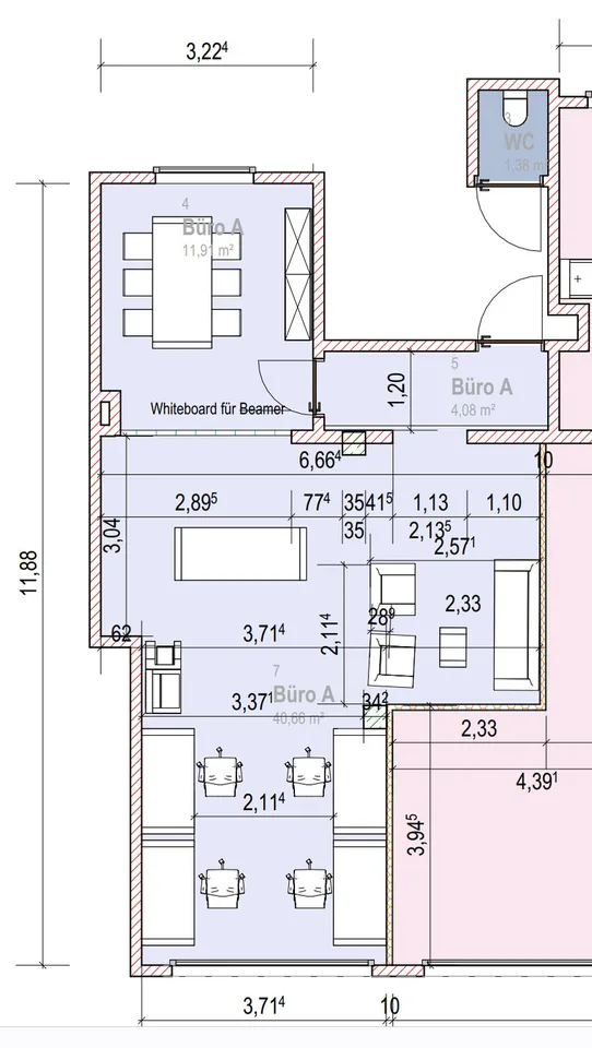 Charmant bureau avec salon, salle de réunion & cuisine de thé en centre-ville