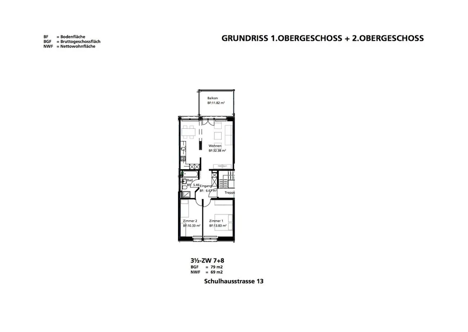 Appartamento 3 camere, 2° piano sinistro, standard Minergie-P