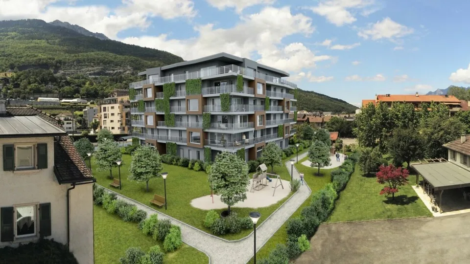 Location place de parc garage underground PPE Les Jardins de Mabillon Monthey