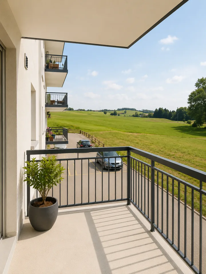 Charmanter Apartment mit 3.5 Zimmern, Balkon und freier Sicht in Villaraboud