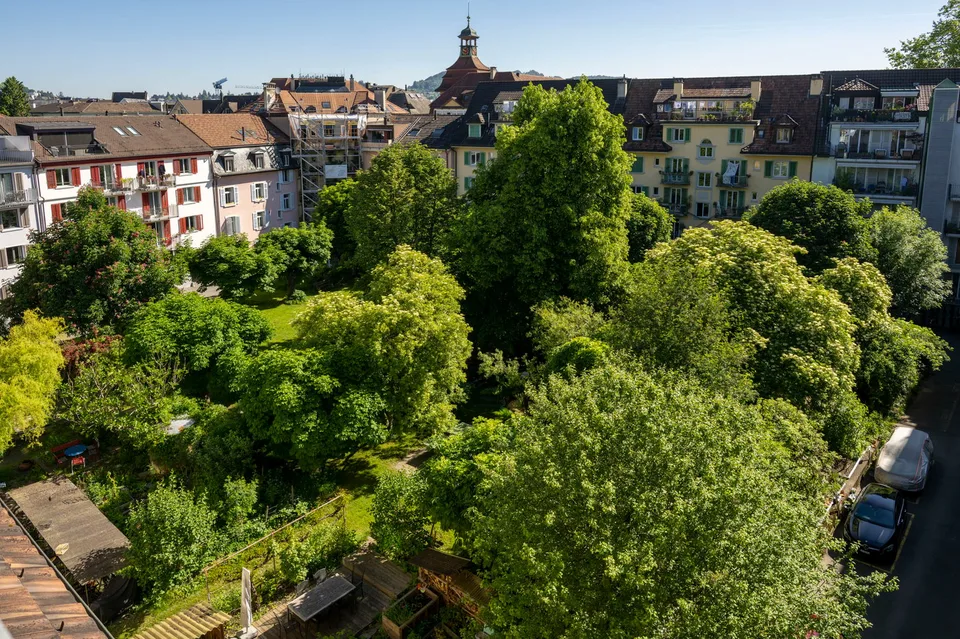 First-time rental of a charming 2.5-room apartment in a quiet location with a beautiful inner courtyard and Pilatus view