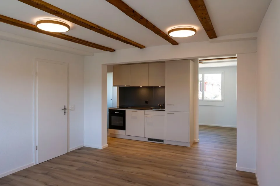 First-time rental of a charming 2.5-room apartment in a quiet location with a beautiful inner courtyard and Pilatus view