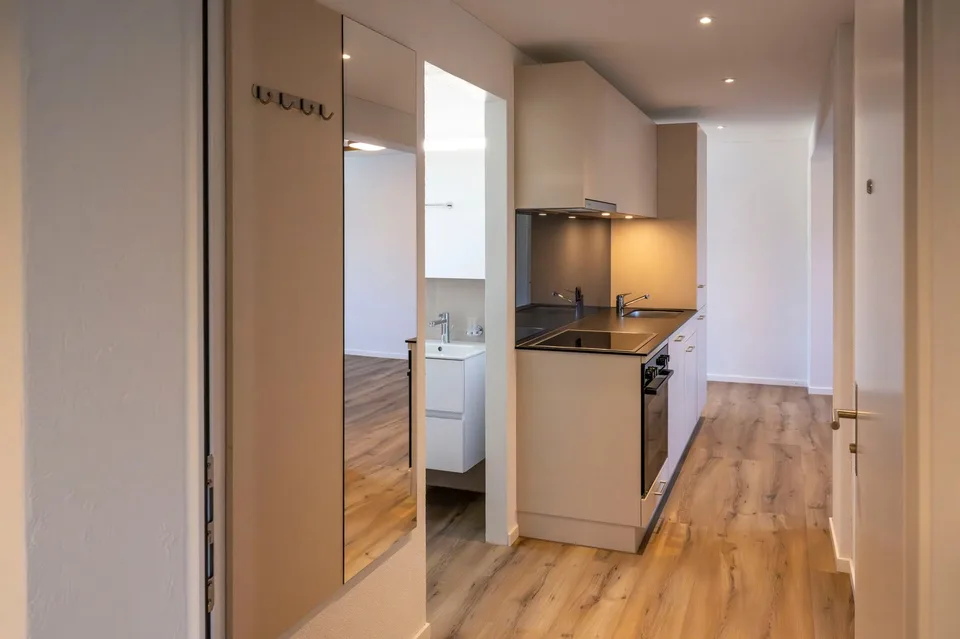 First-time rental of a charming 2.5-room apartment in a quiet location with a beautiful inner courtyard and Pilatus view
