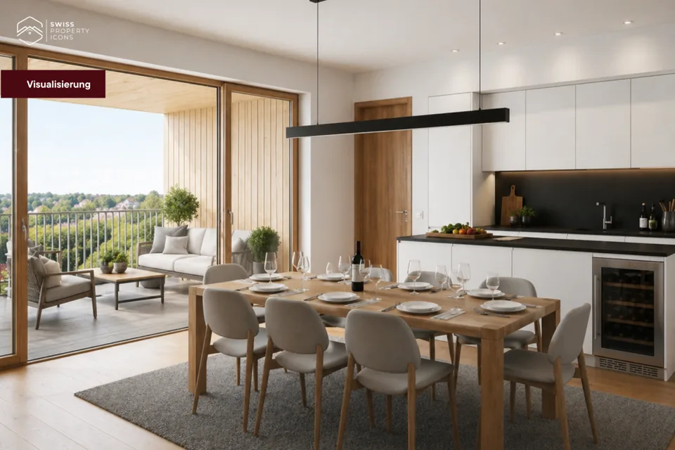 New Build: Ground Floor Apartment "LÄRCHE" - Unbelievable 5.5 Room New Build Apartment in Koppigen