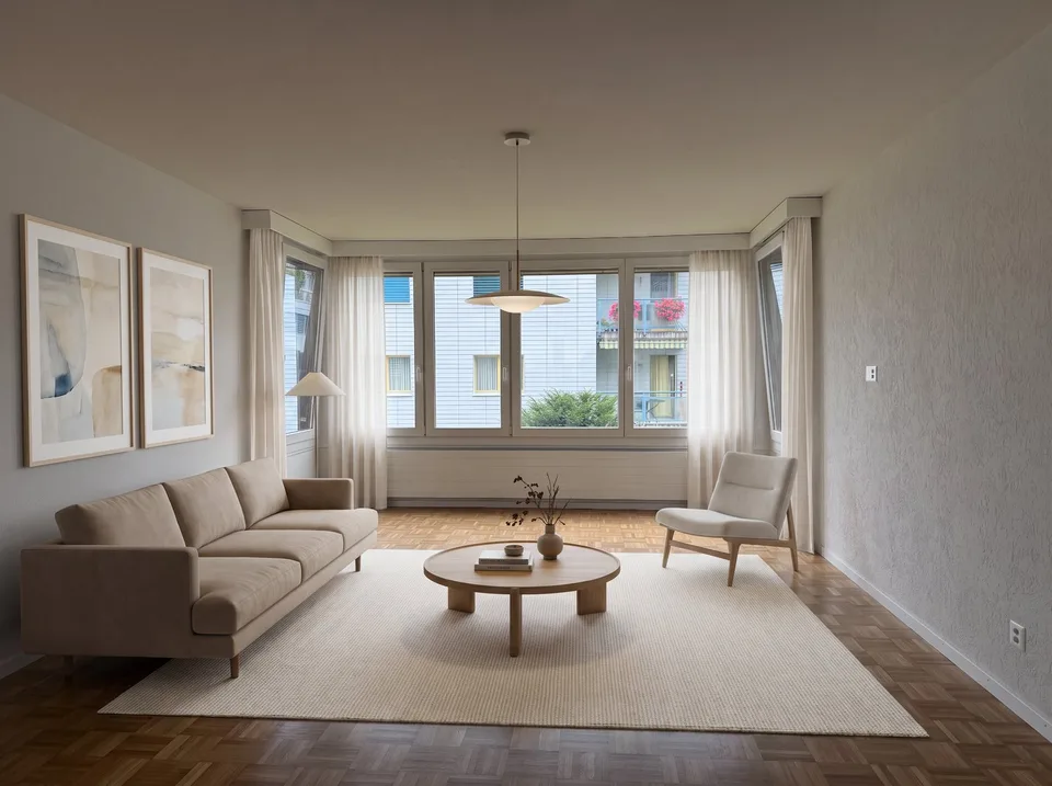 Freshly renovated 3.5-room apartment in a quiet location, with a view, in the tax-friendly Feusisberg