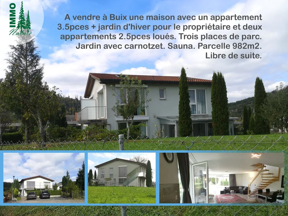 Baisse de prix : maison avec deux appartements loués et un appartement pour le propriétaire