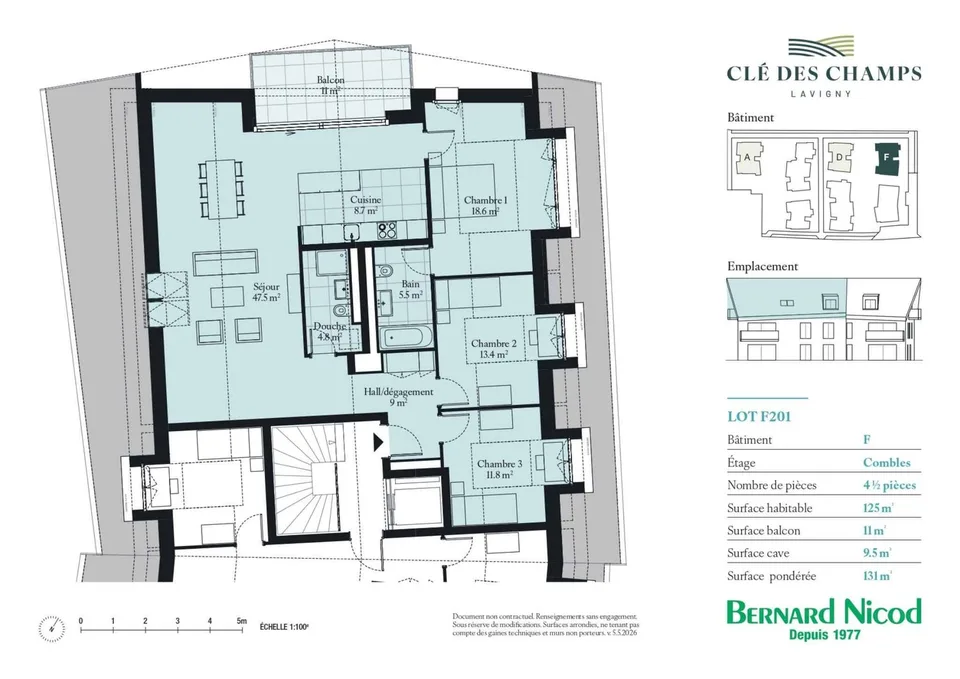 New 4.5-room apartment with balcony