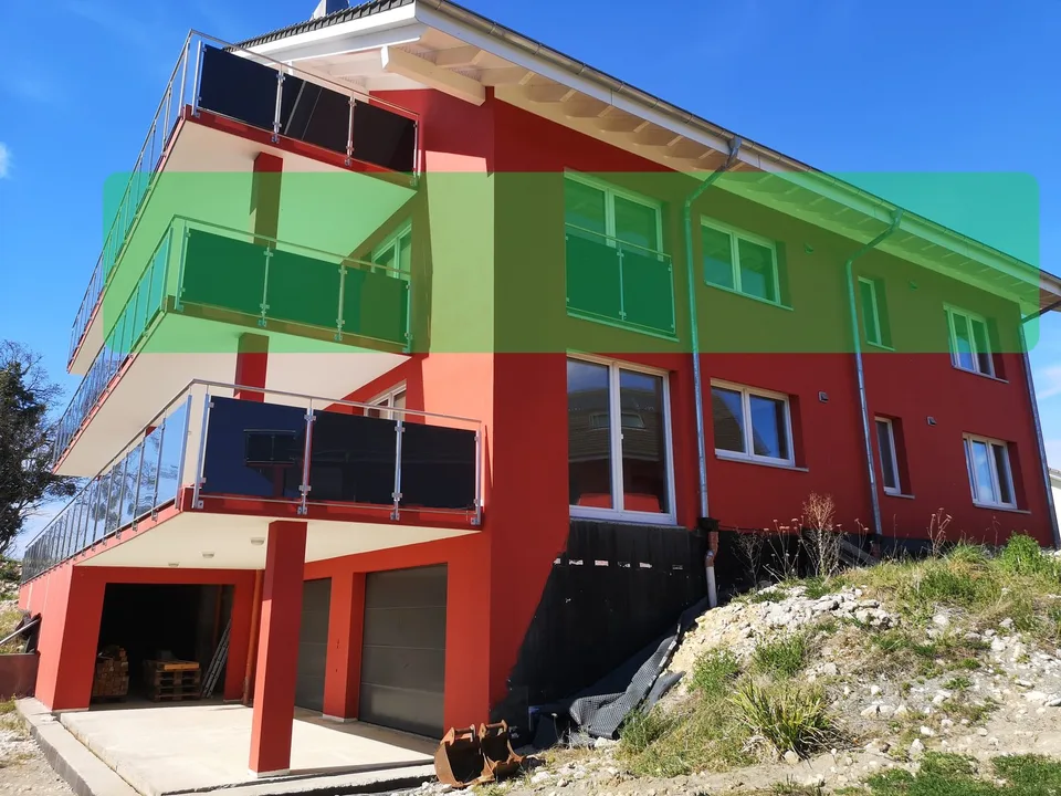 Appartement neuf au 1er étage avec terrasse couverte, avec vue.