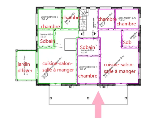 Appartement neuf au 1er étage avec terrasse couverte, avec vue.