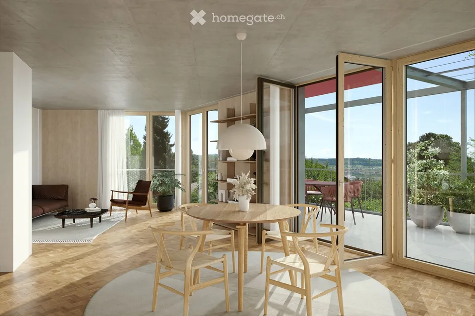 Newly built terrace apartment with a distant view in Wettswil am Albis