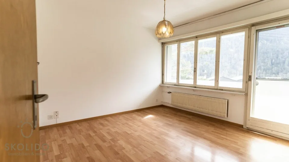 Vacation rental near the Mörel-Riederalp gondola station, right next to the saltwater bath