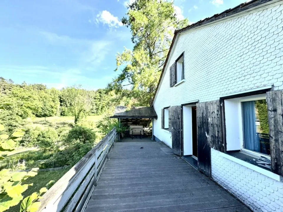 Grosses freistehendes 7.5-Zimmer-Bauernhaus für Pferdeliebhaber oder Kleintierhalter! Pferdeboxen, Remise, Wald und Wiesen ....